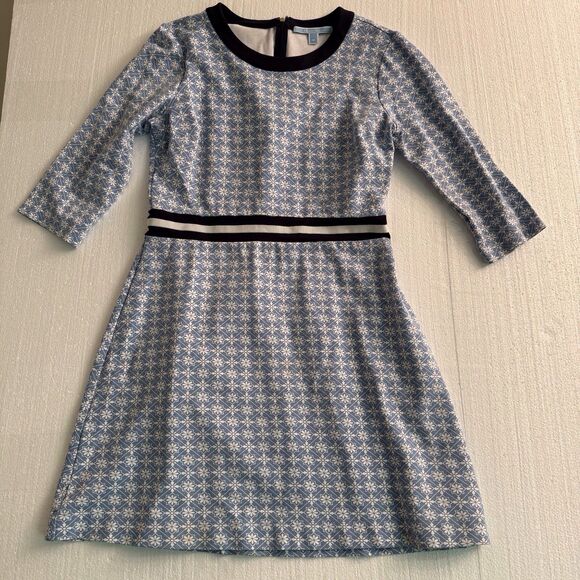 Draper James Honeycomb Floral Persley Ponte Dress Medium Blue and‎ White - Picture 14 of 16